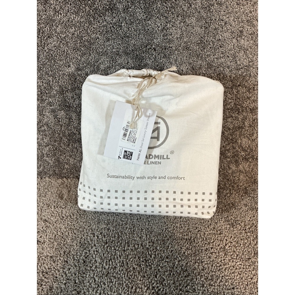 Threadmill Home Linen 100% Cotton Twin Xl Sheet Set Sateen Weave White NEW